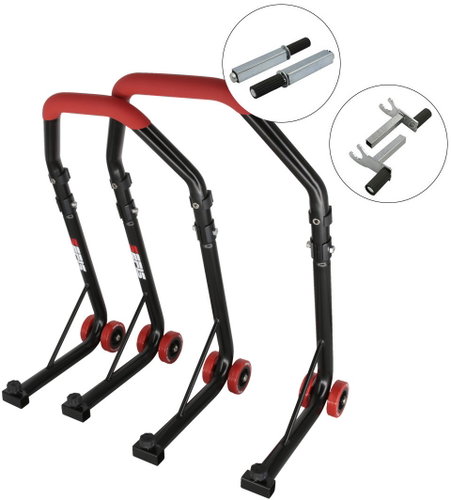 SEFIS D18 moto rack front and rear set - red - front rack : Single - rear rack : 2in1 - Motorbike Stand - Main image