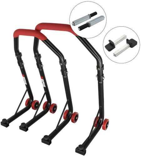SEFIS D18 moto rack front and rear set - red - front rack: single - rear rack: packy - Motorbike Stand - Main image