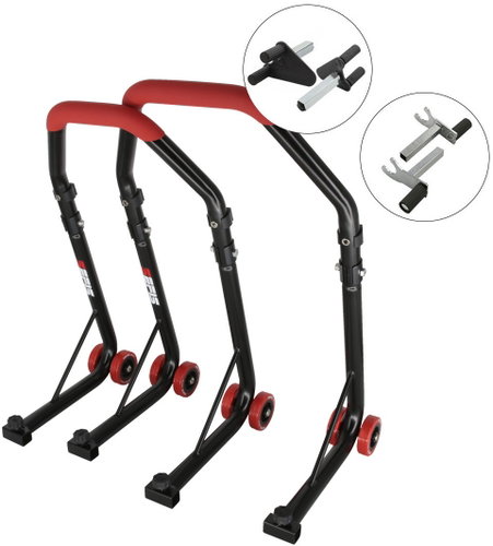 SEFIS D18 moto rack front and rear set - red - front rack: forks - rear rack : 2in1 - Motorbike Stand - Main image