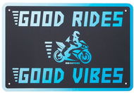 OXFORD plechová cedule GOOD VIBES modrá/černá, rozměr 30 x 20 cm - Cedule