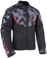 Oxford Delta 1.0, sivá camo/červená/čierna - Motorkárska bunda
