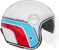 NOX PREMIUM Heritage 2024, bílá, modrá, červená, velikost L - Scooter Helmet