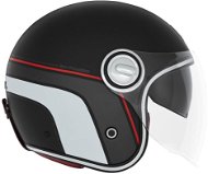 NOX PREMIUM Heritage 2024, černá matná, červená, bílá, velikost L - Scooter Helmet