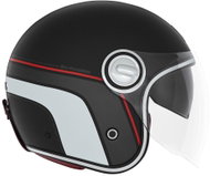 NOX PREMIUM Heritage 2024, black matt, red, white, size L - Scooter Helmet