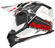 NOX N312 Drone 2024, white, black, red, size L - Motorbike Helmet