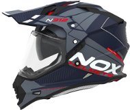 NOX N312 Drone 2024, tmavě modrá matná, červená, velikost L - Motorbike Helmet