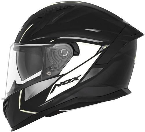 NOX N401 Xeno 2024, matte black, white, size 2XL - Motorbike Helmet - Main image
