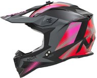 NOX N633 2024, neon růžová, červená, šedá, velikost M - Motorbike Helmet