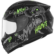 NOX N731 Zumbi 2024, children's, matte black, green, size L - Motorbike Helmet