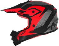 NOX N761 MX 2024, detská, neón červená, čierna, sivá - Prilba na motorku