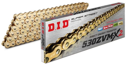 D. I. D Chain ZVM-X series X-Ring chain 530ZVM-X2 108 L gold/gold - Motorcycle Chain - Main image