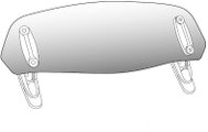 PUIG replacement plexi clip-on transparent, 100 × 277, 140.6872W - Motorcycle Plexiglass