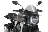 PUIG Plexi shield SEMI-FAIRING matt black smoke, 480 × 350, 140.3133H - Motorcycle Plexiglass