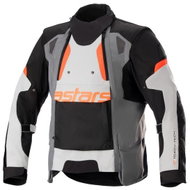 ALPINESTARS HALO DRYSTARS, light grey/dark grey/black/red fluo, 2024, size 5.5 mm, w/r. M - Motorcycle Jacket