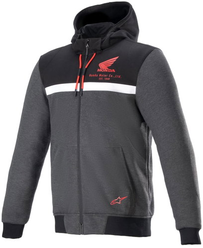 ALPINESTARS CHROME STREET HOODIE HONDA collectionS, black/gray/red, 2024, size 4.5 mm, w/r. XL - Motorcycle Jacket - Main image
