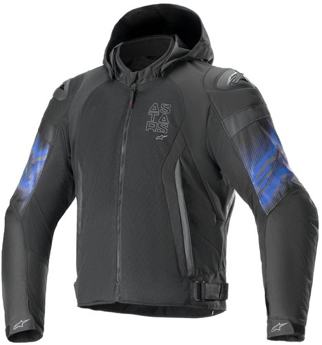 ALPINESTARS ZACA AIR VENOM WATERPROOFS, black/blue fluo, 2024 M - Motorcycle Jacket - Main image
