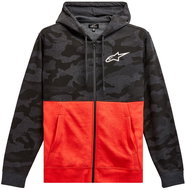 ALPINESTARS Camo Block Hoodie, grey camo/red fluo, size L - Sweatshirt