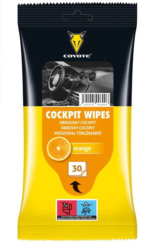 COYOTE Ubrousky Cockpit pomeranč 30 ks - Čisticí ubrousky do auta - Hlavní obrázek