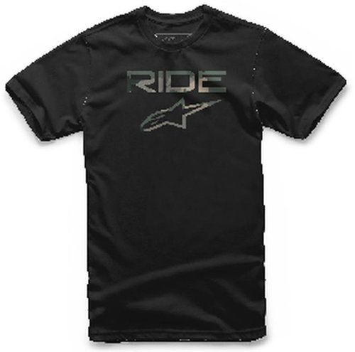 ALPINESTARS T-shirt RIDE 2.0 CAMO TEE short sleeves, black, sized 1.5 mm. M - T-Shirt - Main image