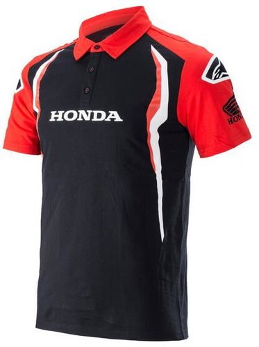 ALPINESTARS T-shirt with collar HONDA 2024, red/black, sized 2024. L - T-Shirt - Main image