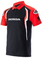 ALPINESTARS T-shirt with collar HONDA 2024, red/black, sized 2.5 mm. S - T-Shirt