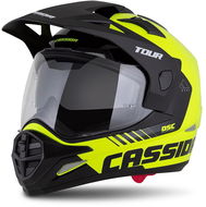CASSIDA přilba Tour 2,0 Dual žlutá fluo/černá/černý matný kšilt 2025, vel. XL - Helma na motorku