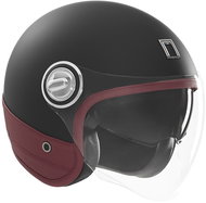 NOX Helmet HERITAGE PREMIUM 2025 black matt, red leather, size 4.5 mm, w/o helmet. XS - Motorbike Helmet