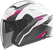 NOX přilba N130 Myst 2025 bílá,černá,růžová, vel. S - Helma na motorku