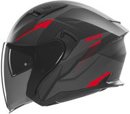 NOX přilba N130 Myst 2025 černá matná, červená - Helma na motorku
