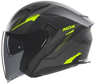 NOX přilba N130 Myst 2025 černá matná, žlutá fluo, vel. XL - Helma na motorku