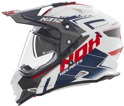 NOX Helmet N312 Vapor 2025 white, black, blue, size 2.5 mm. XL - Motorbike Helmet - Main image