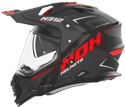 NOX Helmet N312 Vapor 2025 black matt, red, size 2.5 mm. XL - Motorbike Helmet - Main image
