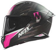 NOX Helmet N401 Crower 2025 black matt, pink - Motorbike Helmet