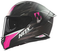 NOX Helmet N401 Crower 2025 black matt, pink, size 2.5 mm, w. M - Motorbike Helmet
