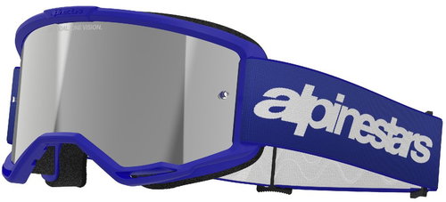 ALPINESTARS brýle VISION 3 WORDMARK 2025, modrá, zrcadlové stříbrné plexi - Motorcycle Glasses - Main image