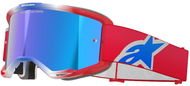 ALPINESTARS brýle VISION 5 CORP 2025, červená/bílá/modrá, zrcadlové modré plexi - Brýle na motorku