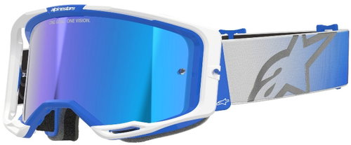 ALPINESTARS VISION 8 CORP 2025 goggles, blue/white, mirrored blue plexi - Motorcycle Glasses - Main image