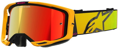 ALPINESTARS VISION 8 CORP 2025 goggles, yellow/pink, mirrored red plexi - Motorcycle Glasses - Main image