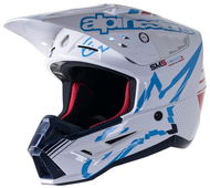ALPINESTARS přilba S-M5 ACTION, 2023, bílá/modrá/tmavě červená/černá - Helma na motorku