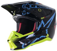 ALPINESTARS Helmet S-M5 ACTION, 2023, yellow fluo/black/blue/dark red, size 2023, size 5.5 mm, with  - Motorbike Helmet