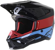 ALPINESTARS prilba S-M5 BOND, 2023, čierna/červená/azúrová lesklá - Prilba na motorku