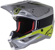 ALPINESTARS prilba S-M5 BOND, 2023, strieborná/žltá fluo/zelená lesklá - Prilba na motorku