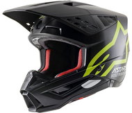 ALPINESTARS Helmet S-M5 COMPASS, 2023, matt black/ fluo yellow, size 2023. XS - Motorbike Helmet