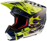 ALPINESTARS Helmet S-M5 RASH, 2025, dark blue/yellow fluo, size 2025, with a helmet. L - Motorbike Helmet