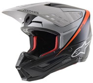 ALPINESTARS Helmet S-M5 RAYON, 2023, black/white/orange fluo/matte, size 2XL - Motorbike Helmet