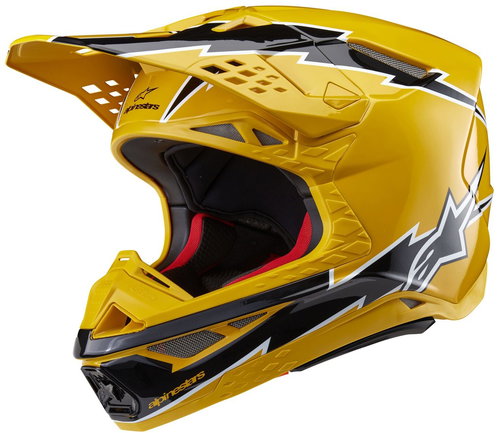 ALPINESTARS Helmet SUPERTECH S-M10 AMPRESS, 2025, black/yellow, size 2025. M - Motorbike Helmet - Main image