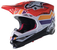 ALPINESTARS helmet SUPERTECH S-M10 edition TROY LEE DESIGNS, 2023, orange/yellow/purple/white/black, - Motorbike Helmet
