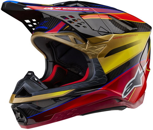 ALPINESTARS helmet SUPERTECH S-M10 ERA, 2025, gold/red, size 2025, size 2025 S - Motorbike Helmet - Main image