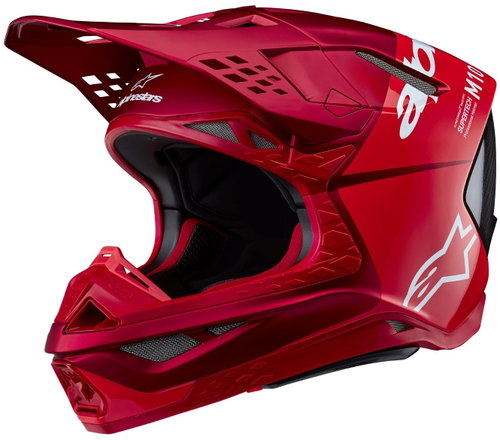 ALPINESTARS Helmet SUPERTECH S-M10 FLOOD, 2025, red fluo/red matt, size 2025, size 5.5 mm, with a he - Motorbike Helmet - Main image