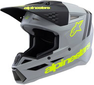 ALPINESTARS Helmet S-M3 RADIUM, children's 2025, matt grey/ fluo yellow/black, size 2025 S - Motorbike Helmet